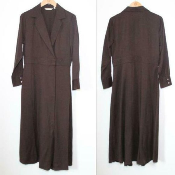 Soft Surroundings Quintessa Tencel Maxi Dress Brown Size PM Medium Petite H12691 - Picture 9 of 11